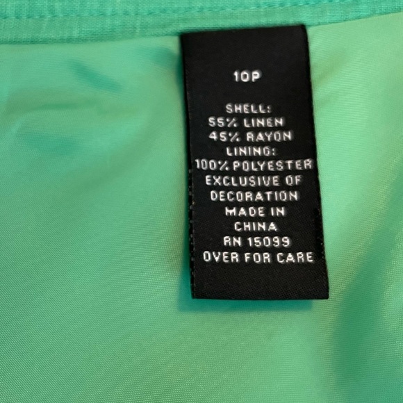 Apostrophe women’s linen blend midi A-line paisley embroidered skirt in green. - Picture 7 of 7